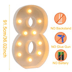 91.5cm Giant LED Light Birthday Number - 1st Birthday, Anniversary, Wedding Decor