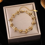 Gold Colour Stainless Steel Link Chain Bracelet Non-Fading Jewellery