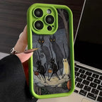 Ghost Cat Silicone Case for iPhone 16 15 14 13 12 11 Pro Max XR 7 8 Plus