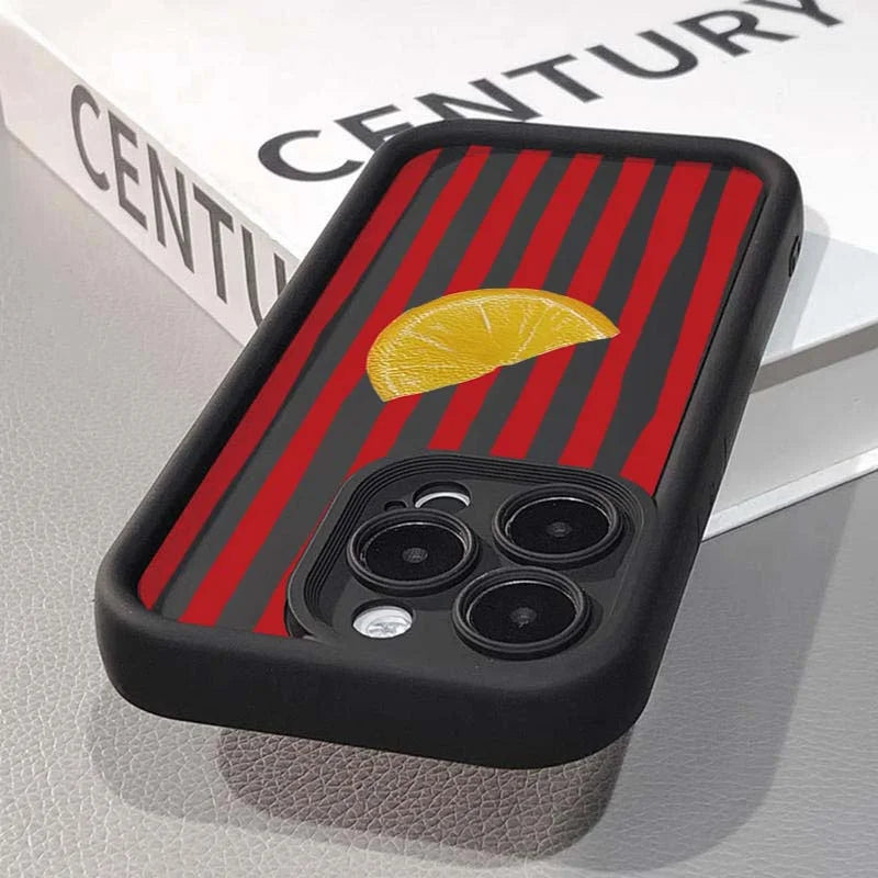 Lemon Cool Stripe Case for iPhone 17 16 15 14 13 12 11 Pro Max XS XR 7 8 Plus