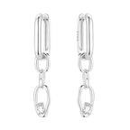 925 Sterling Silver Crystal Circular Eardrops Fashion Versatile Drop Earrings