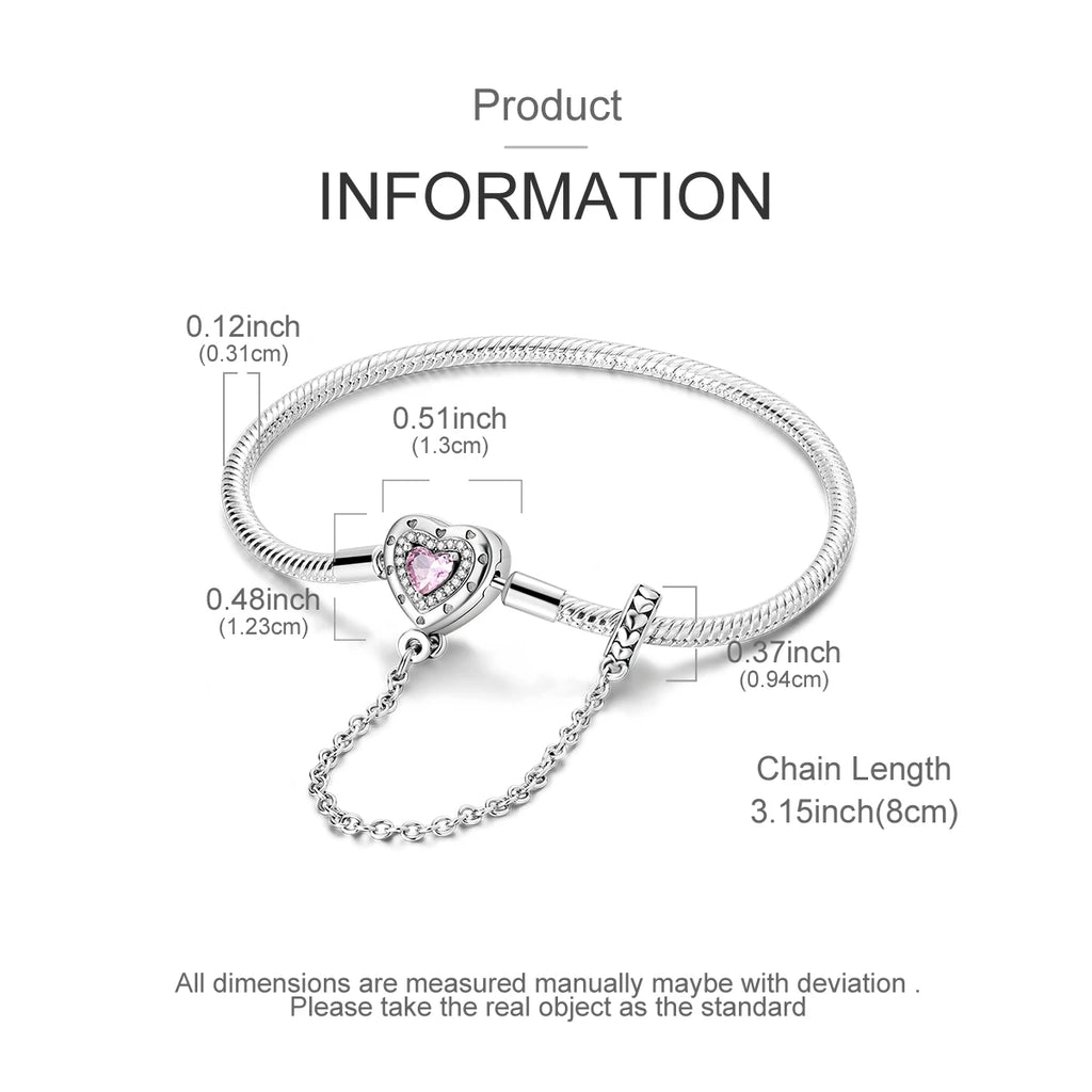 Original 925 Silver Bracelet Original Clover Heart Snake Chain Bracelets Fit Charms Beads Jewelry Gift Diy For Woman Wedding