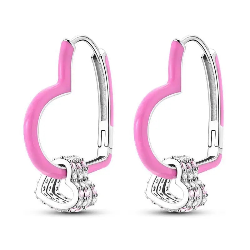 925 Sterling Silver Personality Asymmetric Drop Earrings Versatile Jewellery
