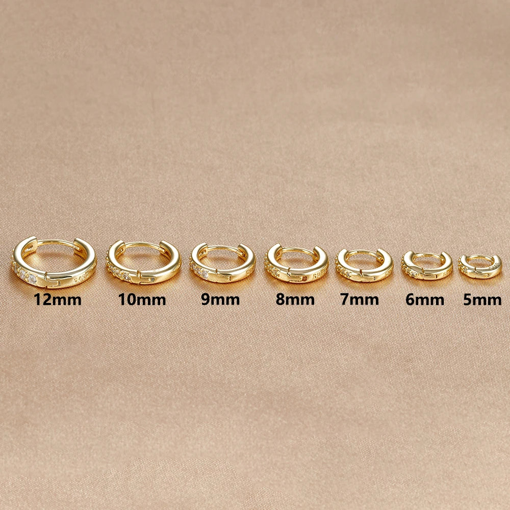 1Pair Stainless Steel Huggie Minimal Hoop Earrings Zirconia Helix Tragus