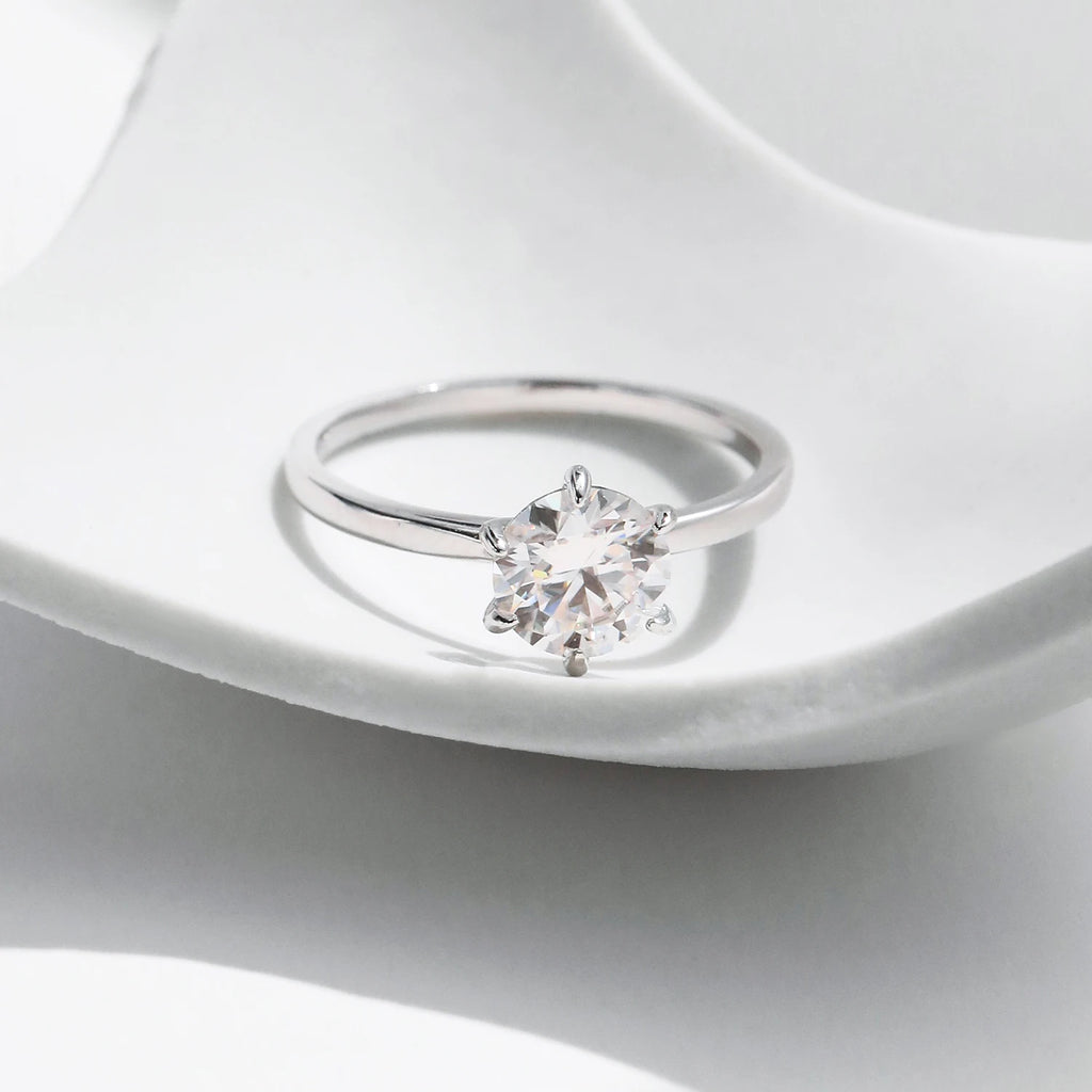 MODIAN 1CT Moissanite Lab Diamond Ring For Women 925 Sterling Silver Wedding Engagement Platinum Plated Fine Jewelry