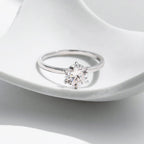 MODIAN 1CT Moissanite Lab Diamond Ring For Women 925 Sterling Silver Wedding Engagement Platinum Plated Fine Jewelry