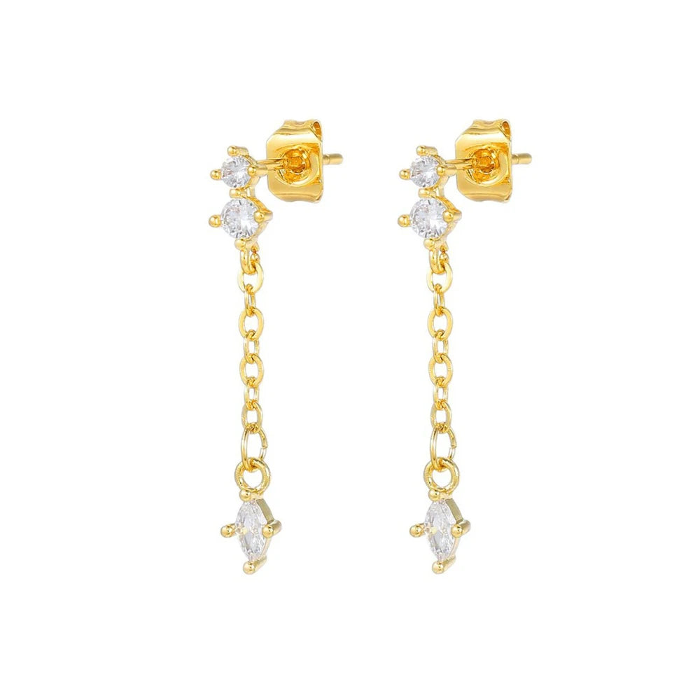 2PCS Gold Colour Star Dangle Earrings Luxury Star Pendientes y2k Jewelry