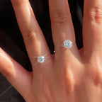 1-3CT D Color Moissanite Transparent Fishing Line Ring S925 Silver Round Lab Diamond Certified