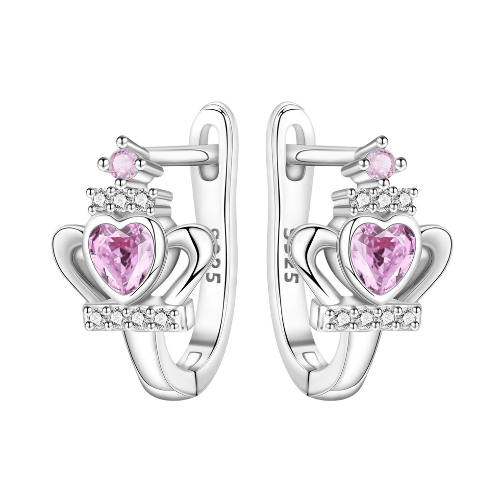 925 Sterling Silver Vine Love Black Zirconia Hoop Earrings Trendy Jewellery