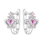925 Sterling Silver Vine Love Black Zirconia Hoop Earrings Trendy Jewellery