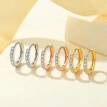 1 Pair Stainless Steel Cubic Zirconia Minimal Hoop Earrings Huggie