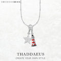 Star & Lighthouse Charm Necklace 925 Sterling Silver Trendy Jewellery Gift