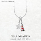 Star & Lighthouse Charm Necklace 925 Sterling Silver Trendy Jewellery Gift