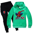 Kids Spiderman Print Hoodie & Pants Suit Boys Girls Casual Clothing Set