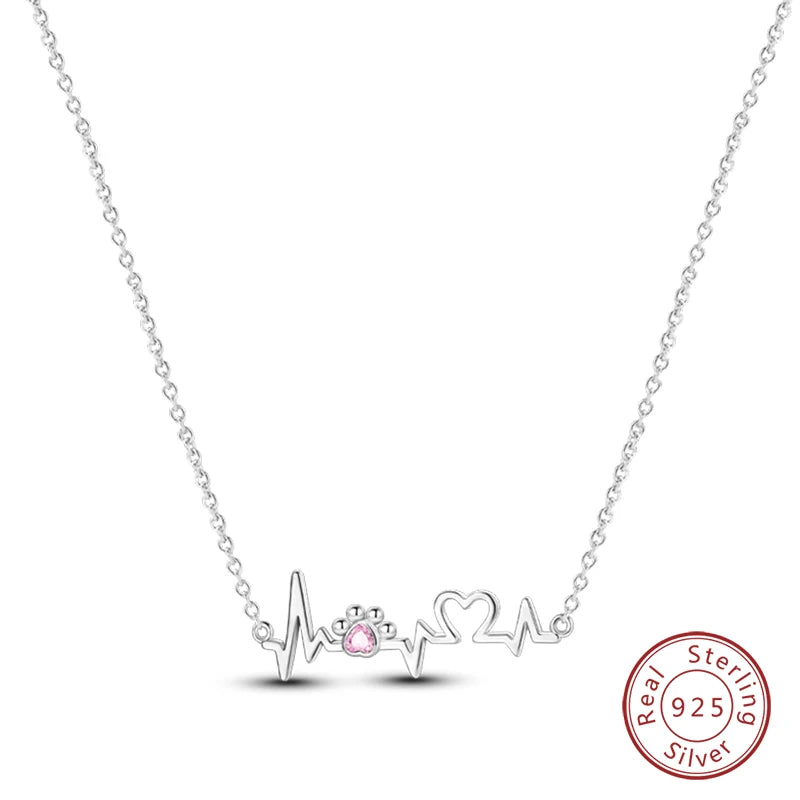 925 Sterling Silver Luminous Firefly Heart Shaped Zircon Pendant Necklace For Women Fashion Anniversary Birthday Jewelry Gifts