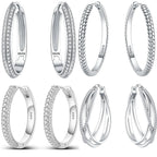 925 Sterling Silver U-shaped Simple Versatile Hoop Earrings Jewellery Gift