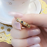 Golden Royalty Ring 925 Sterling Silver Victorian Vintage Jewellery Women