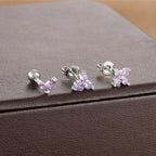 3PCS Stainless Steel Mini Zircon Cartilage Piercing Stud Earrings