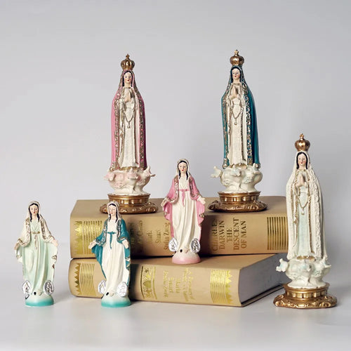 12cm 20cm Resin Our Lady of Fatima Statues Virgin Mary Sculpture Catholic Altar