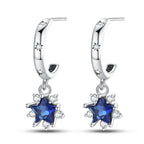 925 Sterling Silver Mysterious Star Moon Versatile Hoop Earrings Women's Gift