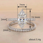 925 Sterling Silver Fashion Classic Marquise Zircon Ring For Women Engagement Wedding Luxury High Quality Fine Jewelry Hot Sales