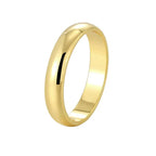 925 Sterling Silver Gold Colour Fashion Ring Classic Simple Couple's Wedding Engagement Gift