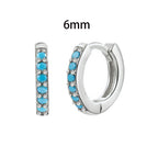 New Design Stainless Steel Cubic Zirconia Small Hoop Earrings Punk
