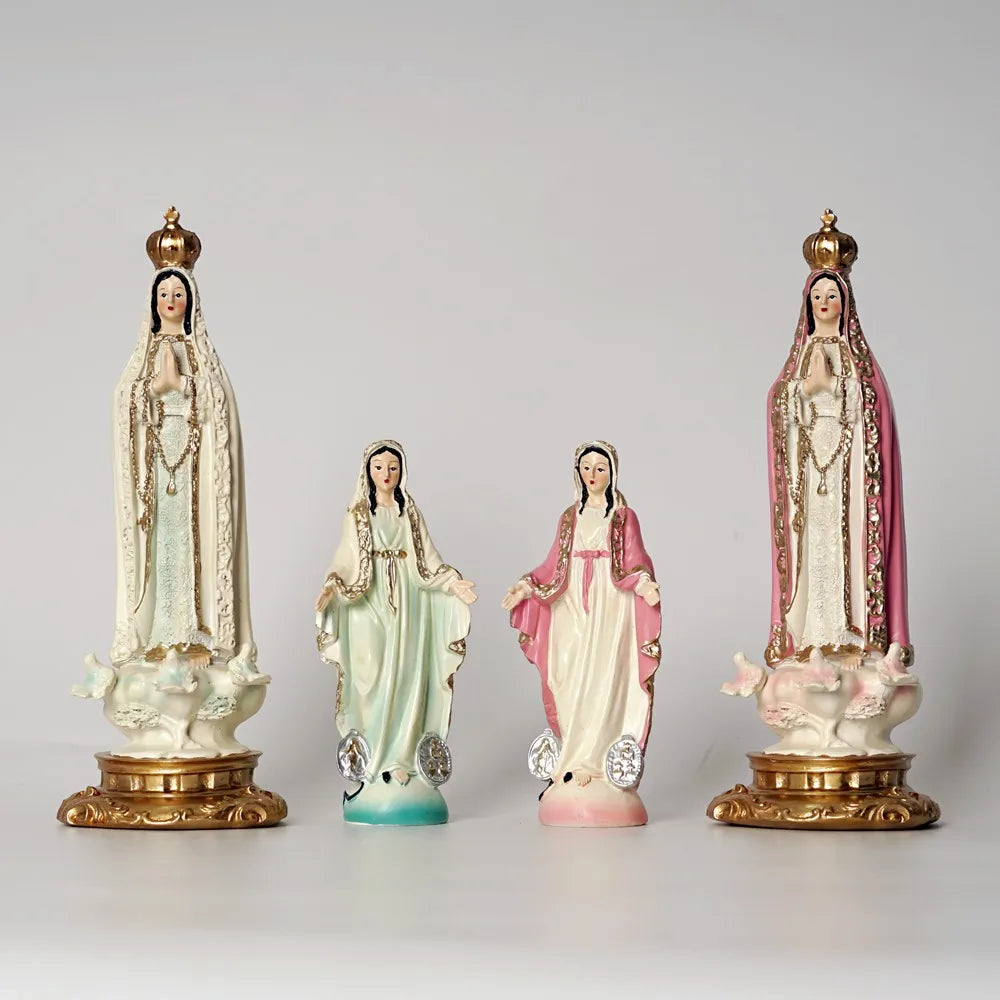 12cm 20cm Resin Our Lady of Fatima Statues Virgin Mary Sculpture Catholic Altar
