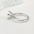 NeeTim 0.5-5ct Moissanite Ring For Women 925 Sterling Silver with White Gold Plated Lab Diamond Engagement Wedding Band Jewelry