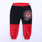 3pcs Spiderman Cosplay Costume Kids Boys Hooded Vest T-Shirt & Pants Tracksuit