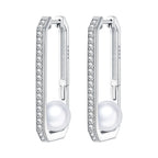 925 Sterling Silver U-shaped Simple Versatile Hoop Earrings Jewellery Gift