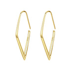 925 Sterling Silver Elegant Golden French Organ Hoop Earrings Trendy Jewellery
