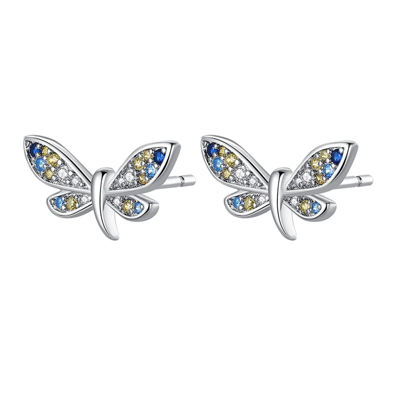 925 Sterling Silver Exquisite Dragonfly Versatile Hoop Earrings Fine Jewellery