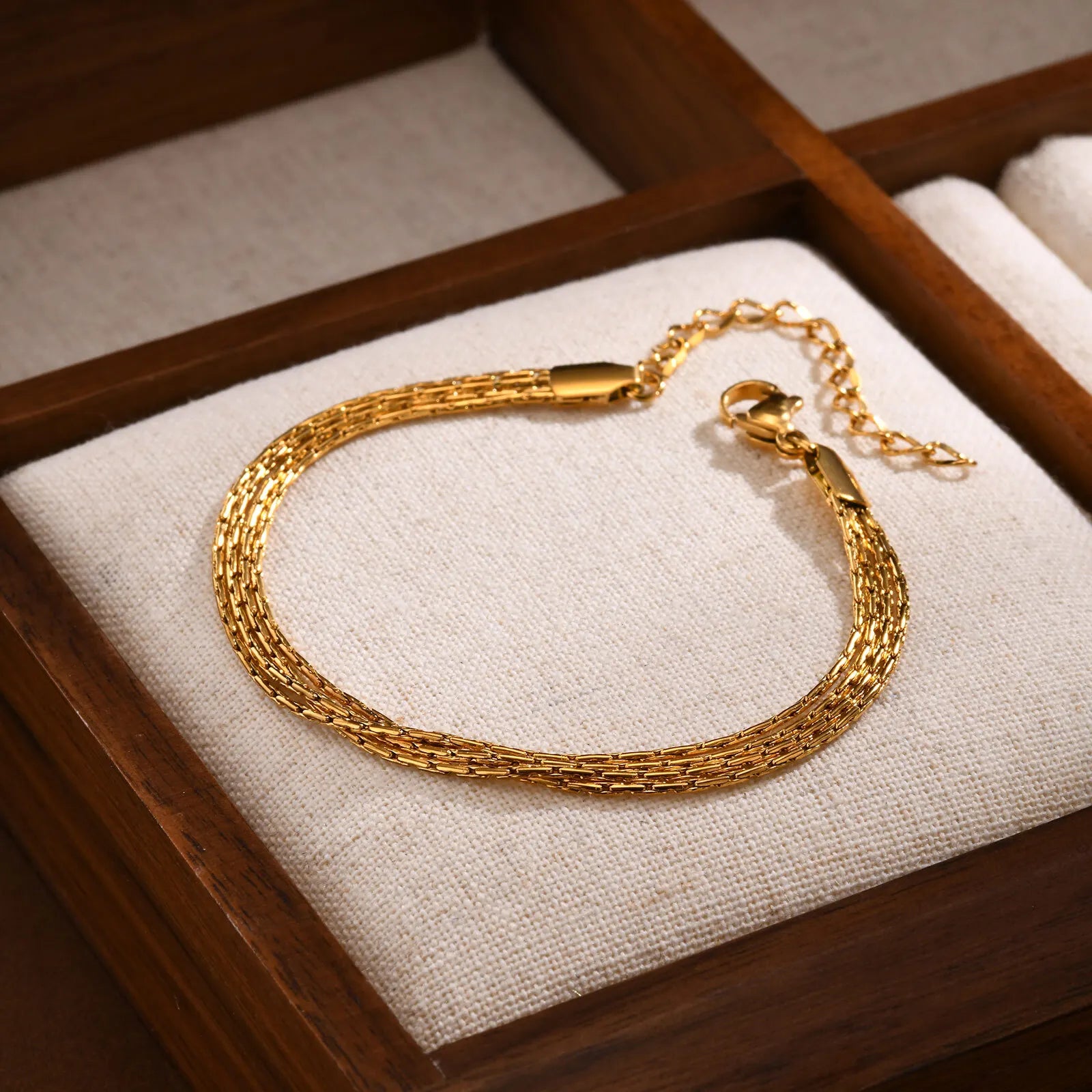 Stainless Steel Bracelet, New Style Thin Link Multilyer Chain Bracelet for Women, Lightweight Jewelry Daily Wear