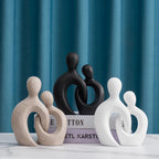 Resin Abstract Figurines Anniversary Couple Statue Lovers Figure Sculptures Shelf Pop