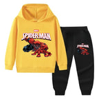 Kids Spiderman Printed Thin Sweatshirt & Sweatpants 2pcs Hooded Tracksuit