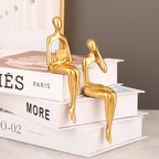 Set of 3 Abstract Figurines Nordic The Thinker Modern Art Sculpture Bookshelf Decor