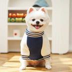 Fleece Dog Jacket Sporty Baseball Style Puppy Clothes Small Medium Breeds