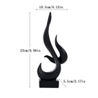 23cm Abstract Fire Sculpture Gold Flame Resin Ornament Modern Pop Art Shelf Decoration