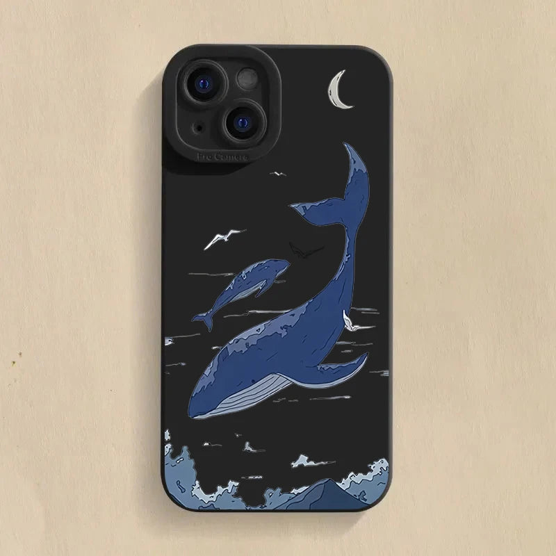Whale Swimming Soft Case for Xiaomi Redmi Note 13 12 11 Pro 12S