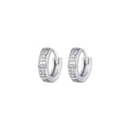 2PCS Stainless Steel CZ Zircon Small Hoop Earrings Men 6mm 8mm 10mm