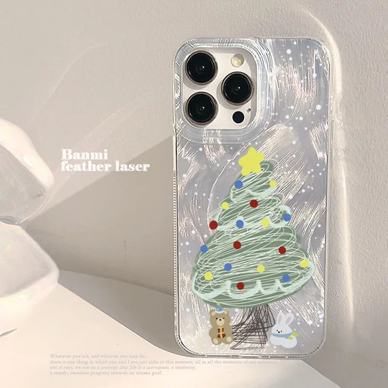 Christmas Tree Laser Case for Redmi Note 14 13 12 11 Pro Plus 13C 14C 5G