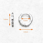 White Zircon Creole Hinged Hoop Earrings 925 Sterling Silver Gift