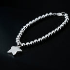4mm Bead Chain Star Bracelet 925 Sterling Silver Women Designer Jewellery