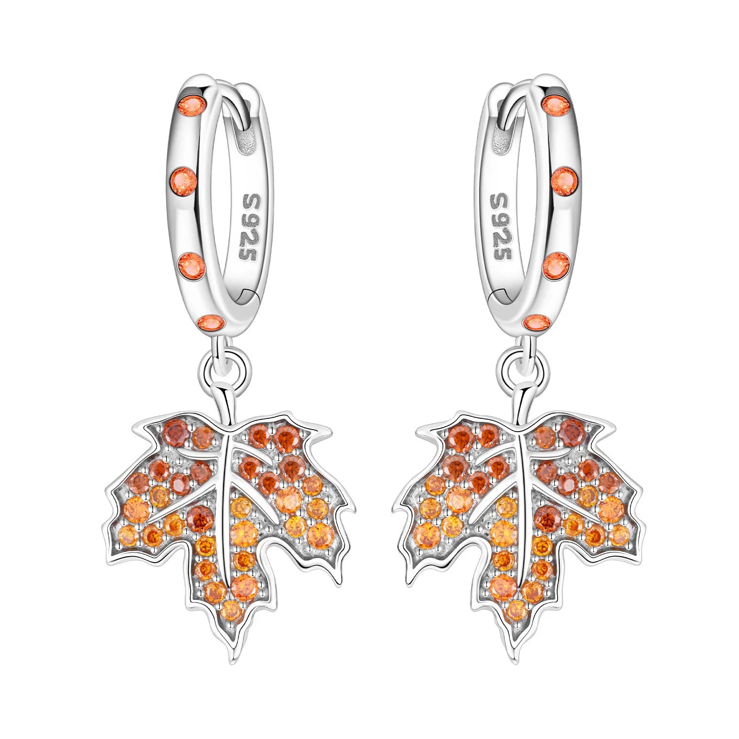 925 Sterling Silver Maple Leaf Drop Earrings Trendy Anniversary Jewellery