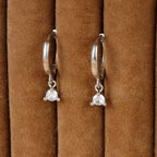 Fashion Zircon Link Chain Cross Hoop Earrings Stainless Steel