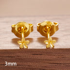 New Arrival Gold Colour Simple Small Flower Stud Earrings Cute
