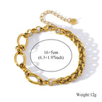 Gold Colour Stainless Steel Bangle 18K Plated Heart Wrist Chain