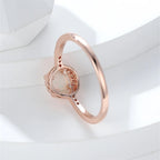 Simple Rainbow Birthstone Blue Fire Opal Rings For Women Rose Gold Color Round Ring Wedding Bands Stacking Thin Ring Jewelry