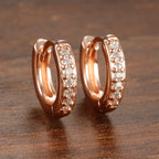 Simple Stainless Steel Huggie Small Hoop Earring 8mm Zirconia Piercing